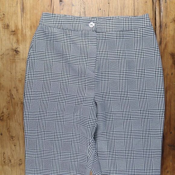 BOOHOO BLACK & WHITE CHEKERED PLAID OFFICE WORK BUSINESS PANTS SIZE 2 TALL - Picture 5 of 6